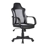 BF2850 Πολυθρόνα Γραφείου Διευθυντή, Mesh Γκρι, PU Μαύρο 55x60x97/107cm