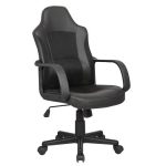 BF2850 Πολυθρόνα Γραφείου Διευθυντή, Mesh Μαύρο, PU Μαύρο 55x60x97/107cm