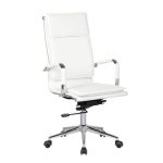 BF3600 Πολυθρόνα Διευθυντή Μέταλλο Βάση Χρώμιο, PU Άσπρο 55x67x112/120cm