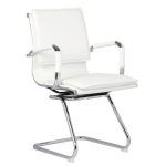 BF3600V Πολυθρόνα Γραφείου Επισκέπτη, Μέταλλο Βάση Χρώμιο - PU Άσπρο 55x63x92cm