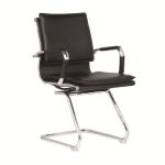 BF3600V Πολυθρόνα Γραφείου Επισκέπτη, Μέταλλο Βάση Χρώμιο - PU Μαύρο 55x63x92cm
