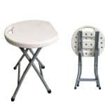 BLOW Σκαμπό Βοηθητικό - Πτυσσόμενο, Μέταλλο Βαφή Γκρι, HDPE Άσπρο 33x30x45cm