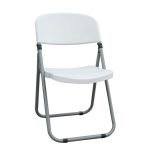 FOSTER Καρέκλα BLOW Πτυσσόμενη, Μέταλλο Βαφή Γκρι, PP Άσπρο 49x56x82cm