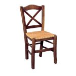 METRO Καρέκλα Οξιά Βαφή Εμποτισμού Καρυδί, Κάθισμα Ψάθα 43x47x88cm