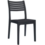 OLIMPIA Καρέκλα Τραπεζαρίας Κήπου Στοιβαζόμενη, PP - UV Protection, Απόχρωση Ανθρακί 46x52x86cm