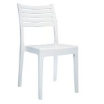 OLIMPIA Καρέκλα Τραπεζαρίας Κήπου Στοιβαζόμενη, PP - UV Protection, Απόχρωση Άσπρο 46x52x86cm