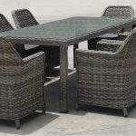 ESPERIA Set Τραπεζαρία Κήπου ALU,Wicker Grey Brown-Ανθρακί: Τραπέζι 230x100 + 8 Πολυθρόνες Τραπ:230x100x78 Πολ:64x68x90cm