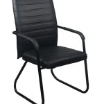 COLLET Πολυθρόνα Γραφείου Επισκέπτη Μέταλλο Μαύρο, Pu Μαύρο 54x60x96cm