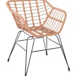 SALSA-S Πολυθρόνα Κήπου, Μέταλλο Βαφή Μαύρο, Wicker Φυσικό (χωρίς μαξιλάρι) 57x64x76cm