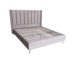 PASSION  Κρεβάτι Διπλό για Στρώμα 160x200cm, Ύφασμα Velure Απόχρωση Cappuccino 171x227x120cm