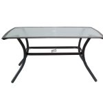 ASTOR Τραπέζι Dining Μεταλλικό Ανθρακί/Γυαλί 150x90x70cm