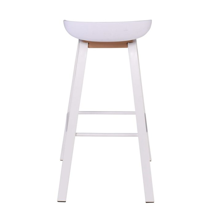 PENT Σκαμπό Bar, Μέταλλο Βαφή Άσπρο, PP Άσπρο 49x52x72/84cm - Image 4