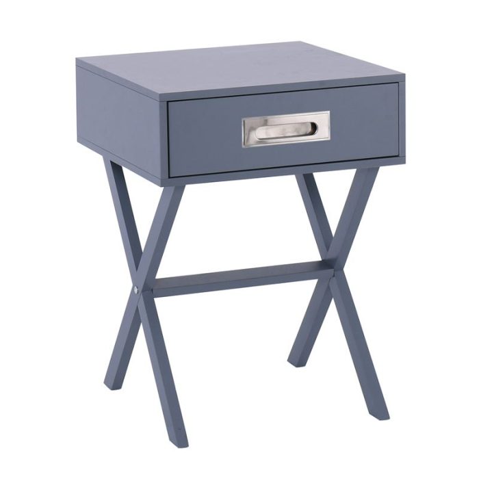 WICK Κομοδίνο Γκρι Λάκα MDF 40x40x55cm - Image 1
