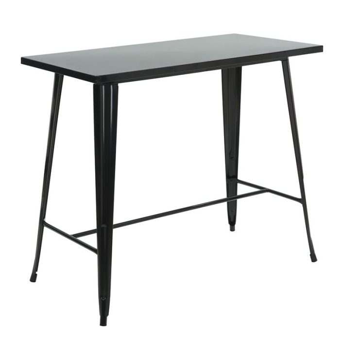 RELIX Τραπέζι Bar Μέταλλο Βαφή Μαύρο 120x60x103cm - Image 1