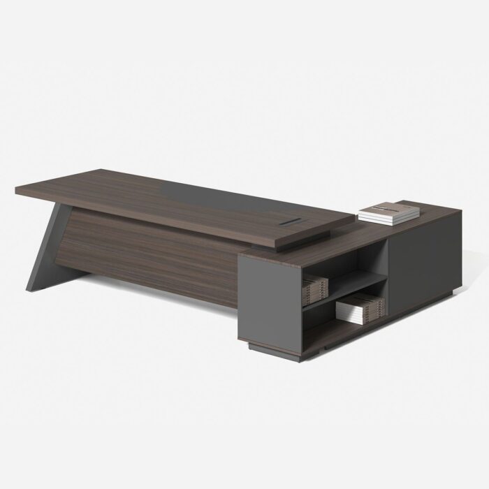 MASTER Γραφείο Αριστερή Γωνία, Απόχρωση Grey Walnut 180x90x75/180x50x62cm - Image 3