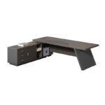 MASTER Γραφείο Αριστερή Γωνία, Απόχρωση Grey Walnut 180x90x75/180x50x62cm