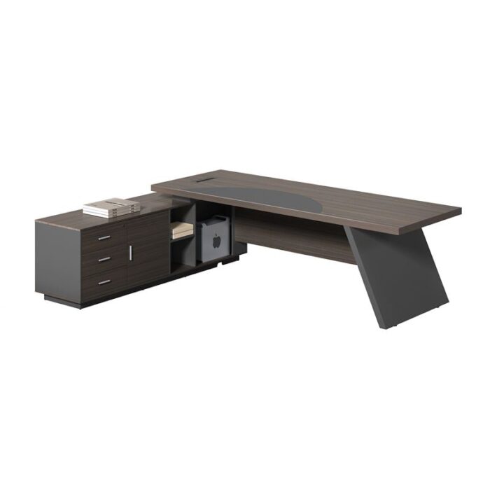 MASTER Γραφείο Αριστερή Γωνία, Απόχρωση Grey Walnut 180x90x75/180x50x62cm - Image 1