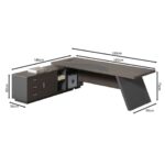 MASTER Γραφείο Αριστερή Γωνία, Απόχρωση Grey Walnut 180x90x75/180x50x62cm - Image 4