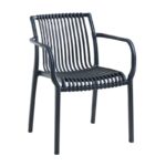MODENA Πολυθρόνα Στοιβαζόμενη, PP-UV Protection Ανθρακί 57x58x79cm