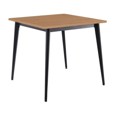VIDAL Τραπέζι Μέταλλο Βαφή Μαύρο, Επιφάνεια 80x80cm/16mm Contract Sliq Beech 81x81x73cm