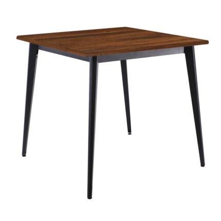 VIDAL Τραπέζι Μέταλλο Βαφή Μαύρο, Επιφάνεια 80x80cm/16mm Contract Sliq Walnut 81x81x73cm