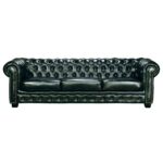 CHESTERFIELD Birmingham Καναπές 4Θέσιος Σαλονιού Καθιστικού, Δέρμα AntiqueGreen 241x92x74cm - Image 2