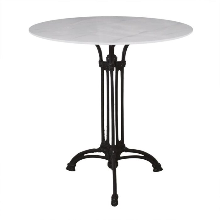 ΤΡΑΠΕΖΙ Sintered Stone-Μαντέμι Τρίνυχο, Επιφάνεια 11mm Απόχρωση White Marble Φ70  H73,5cm - Image 1
