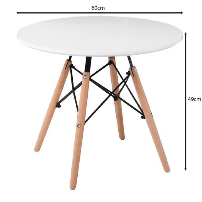 ART Wood Kid Τραπέζι Άσπρο MDF Φ60cm H.49cm - Image 3