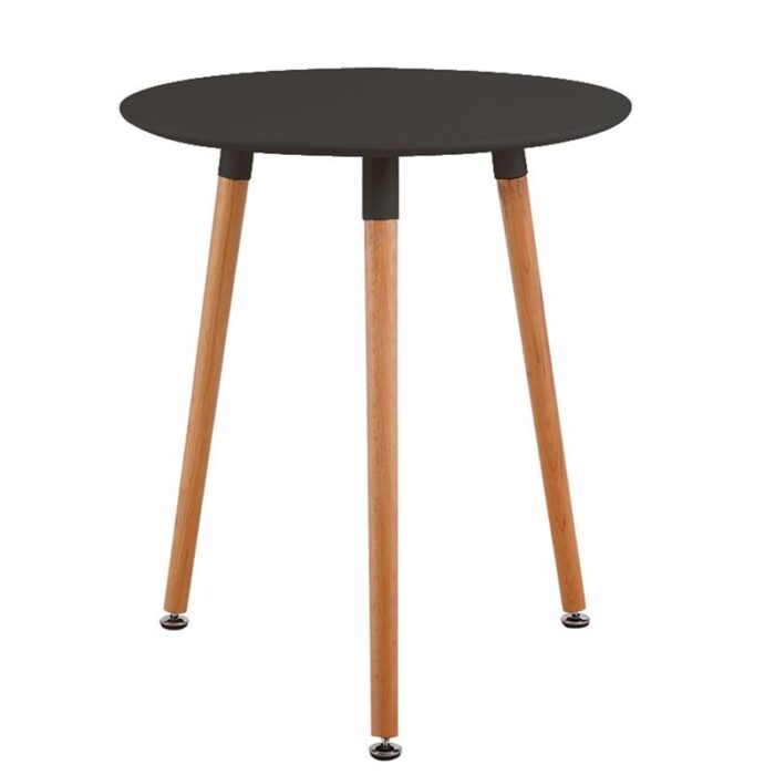 ART Τραπέζι Οξιά Φυσικό, MDF  Μαύρο Φ60 H.70cm - Image 1
