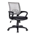 BF2101 Πολυθρόνα-Pro Γραφείου με Ανάκλιση, Γκρι Mesh - Μαύρο PU 57x56x84/94cm