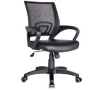 BF2101 Πολυθρόνα-Pro Γραφείου με Ανάκλιση, Μαύρο Mesh - PU Μαύρο 57x56x84/94cm