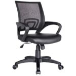 BF2101 Πολυθρόνα-Pro Γραφείου με Ανάκλιση, Μαύρο Mesh - PU Μαύρο 57x56x84/94cm