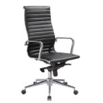 BF4400 Πολυθρόνα Διευθυντή Μέταλλο Χρώμιο - PU Μαύρο 57x62x110/118cm