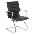 BF4400V Πολυθρόνα Επισκέπτη Μέταλλο Χρώμιο - PU Μαύρο 57x62x90cm