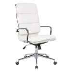 BF4800 Πολυθρόνα Διευθυντή Μέταλλο Χρώμιο - PU Άσπρο 55x66x116/126cm