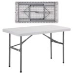 BLOW Τραπέζι Catering Πτυσσόμενο, Μέταλλο Γκρι, HDPE Άσπρο 40mm 122x60x74cm