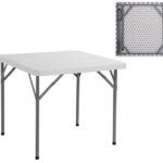 BLOW Τραπέζι Catering Πτυσσόμενο, Μέταλλο Γκρι, HDPE Άσπρο 45mm 86x86x74cm