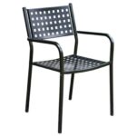 CAPRICE Πολυθρόνα Στοιβαζόμενη, Μέταλλο Βαφή Μαύρο 54x51x84cm