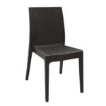 DAFNE Καρέκλα Τραπεζαρίας Κήπου Στοιβαζόμενη, PP Rattan Look UV Protection, Καφέ 46x55x85cm