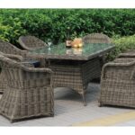 MONTANA Πολυθρόνα Τραπεζαρίας Κήπου ALU, Wicker Φ5mm Grey Brown,Μαξιλάρι Ανθρακί 60x72x85cm - Image 3