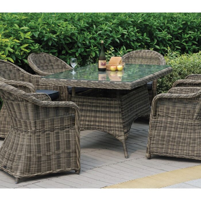 MONTANA Πολυθρόνα Τραπεζαρίας Κήπου ALU, Wicker Φ5mm Grey Brown,Μαξιλάρι Ανθρακί 60x72x85cm - Image 3
