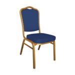 HILTON Καρέκλα Μέταλλο Gold Ύφασμα, Ύφασμα Μπλε 44x55x93cm - Image 2