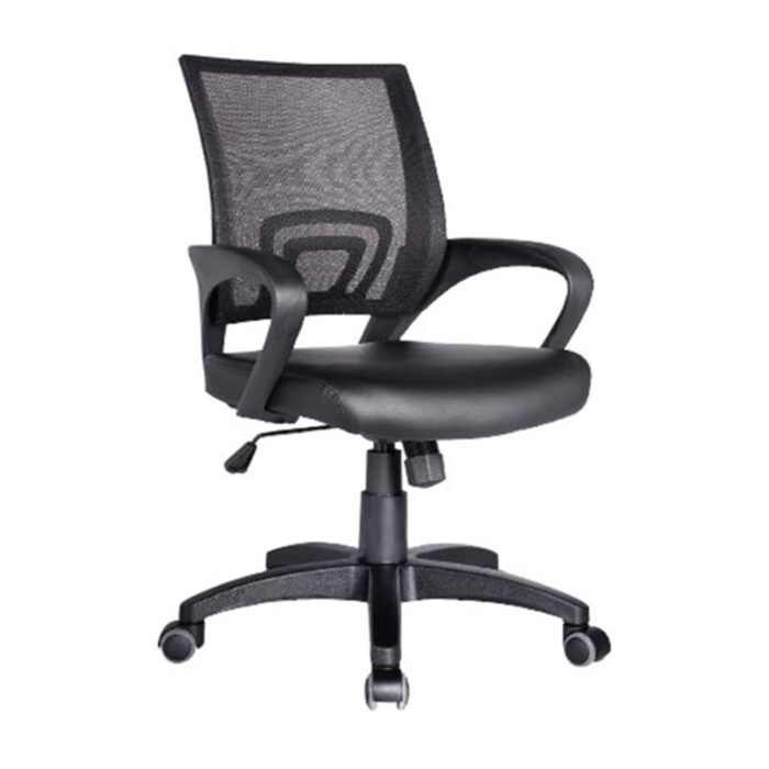 BF2101 Πολυθρόνα-Pro Γραφείου με Ανάκλιση, Μαύρο Mesh - PU Μαύρο 57x56x84/94cm - Image 2