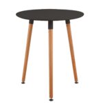 ART Τραπέζι Οξιά Φυσικό, MDF  Μαύρο Φ60 H.70cm - Image 2