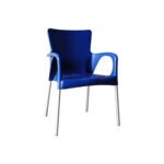 LARA Πολυθρόνα Pro Dining Στοιβαζόμενη, ALU Silver, PP - UV Protection Απόχρωση Μπλε 60x52x85cm - Image 2