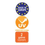 LARA Πολυθρόνα Pro Dining Στοιβαζόμενη, ALU Silver, PP - UV Protection Απόχρωση Μπλε 60x52x85cm - Image 3