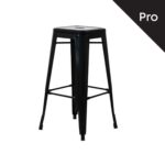 RELIX Σκαμπό Bar-Pro, Στοιβαζόμενο, Μέταλλο Βαφή Μαύρο 43x43 H.76cm - Image 2