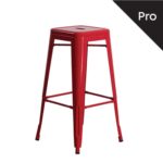 RELIX Σκαμπό Bar-Pro, Στοιβαζόμενο, Μέταλλο Βαφή Κόκκινο 43x43 H.76cm - Image 2