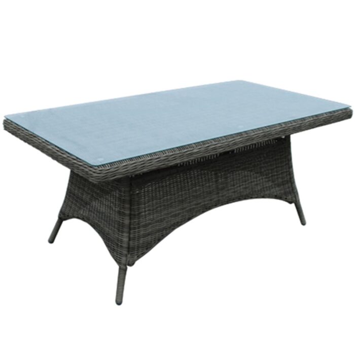 MONTANA Τραπέζι Dining Κήπου-Βεράντας ALU, Φ5mm Round Wicker Grey Brown 180x90 H.75cm - Image 2