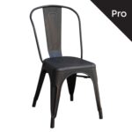 RELIX Καρέκλα-Pro, Στοιβαζόμενη, Μέταλλο Βαφή Antique Black 45x51x85cm - Image 2